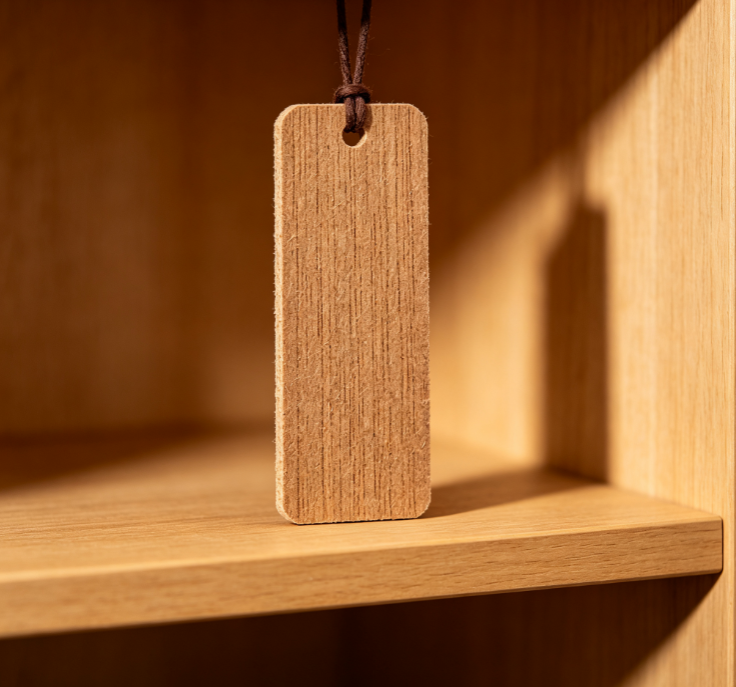 Faux-Wood Texture Hanging Sachet – Deodorizing & Fragrance Pouch for Bookcases and Wardrobes