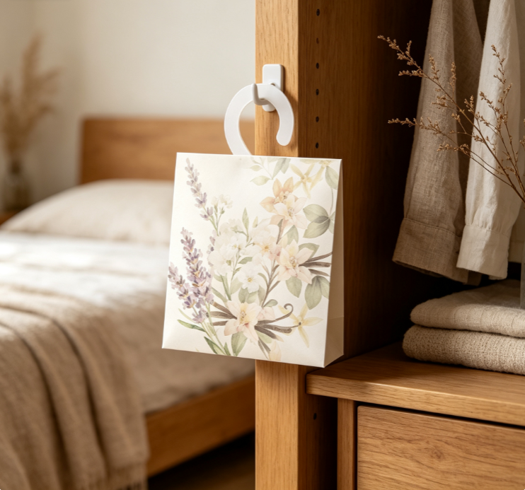 Pink & White Floral Hanging Sachet - Image 2