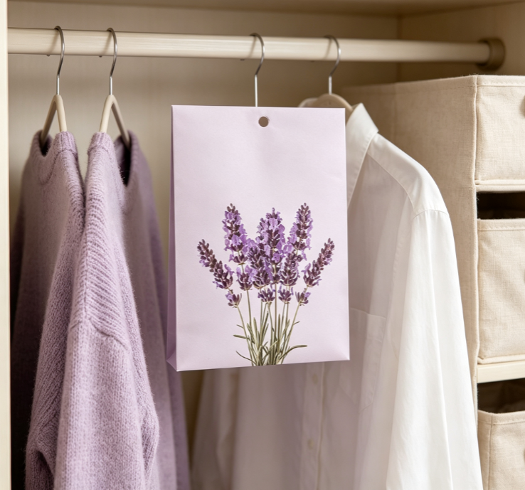 Soft Lavender Scented Card Sachet – Drawer & Wardrobe Deodorizer - Image 2