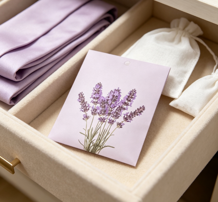 Soft Lavender Scented Card Sachet – Drawer & Wardrobe Deodorizer