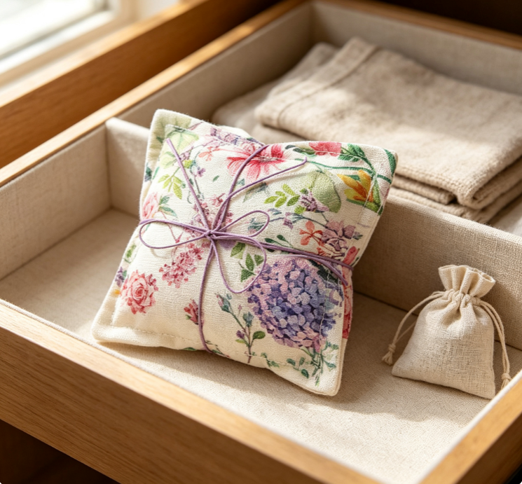 Square Floral Fabric Sachet