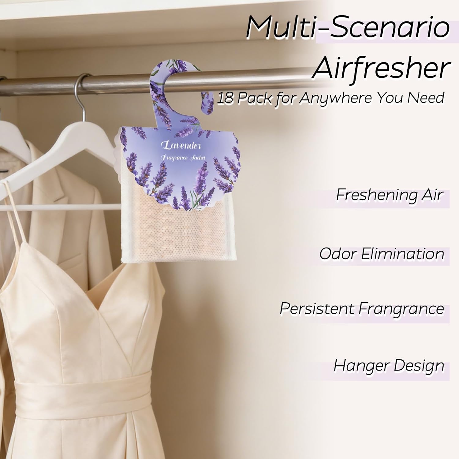 Light Purple Lavender Hanging Sachet – Non-Woven Deodorizing & Fragrance Bag - Image 2